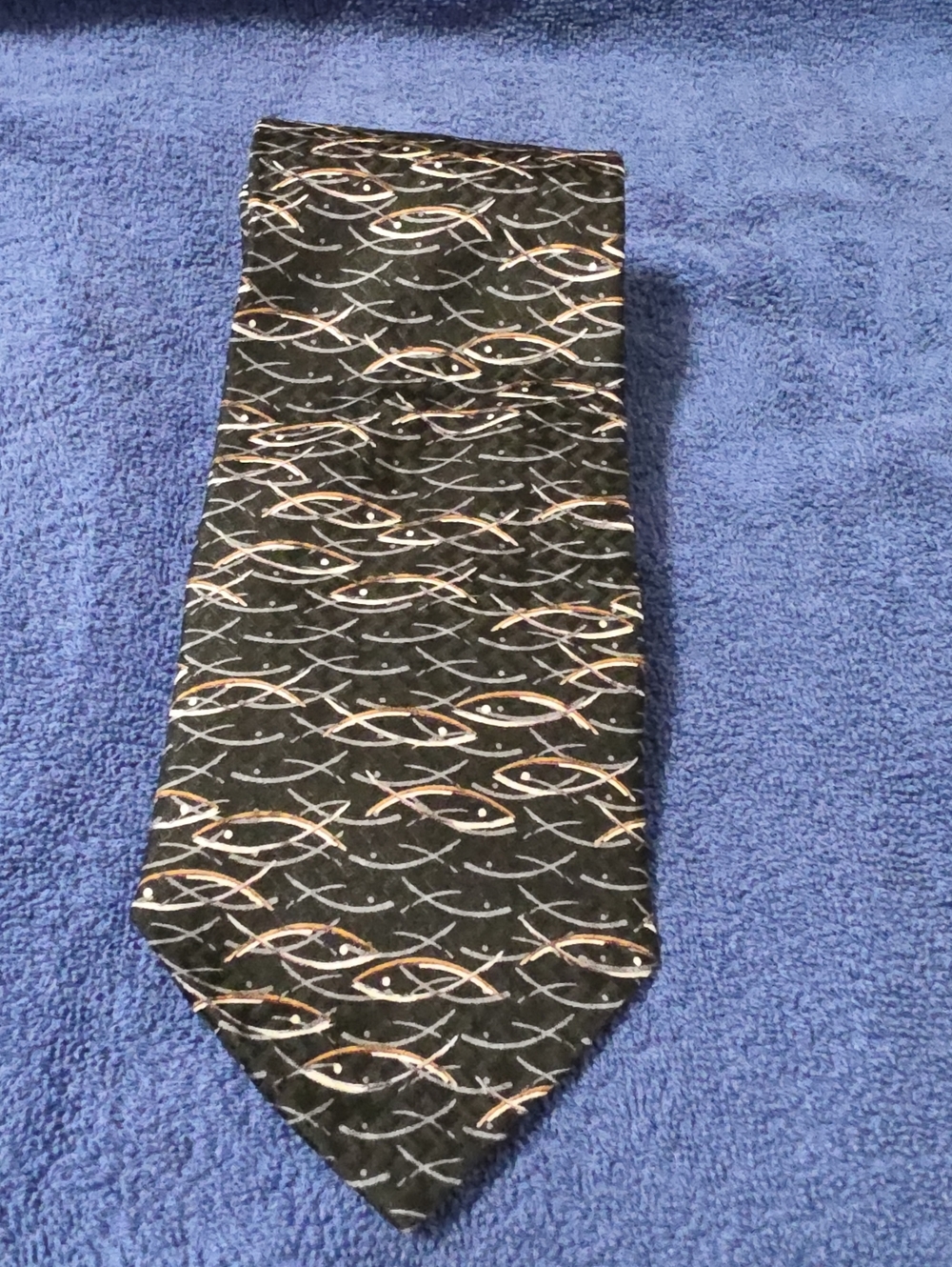 Jesus Fish Pattern Christians Closet Tie